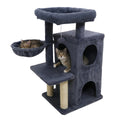 Dark Gray 33.5" Multi-Level Cat Tree with 2-Tier Condo, Sisal Scratching Posts & Anti-Toppling Device for Cats